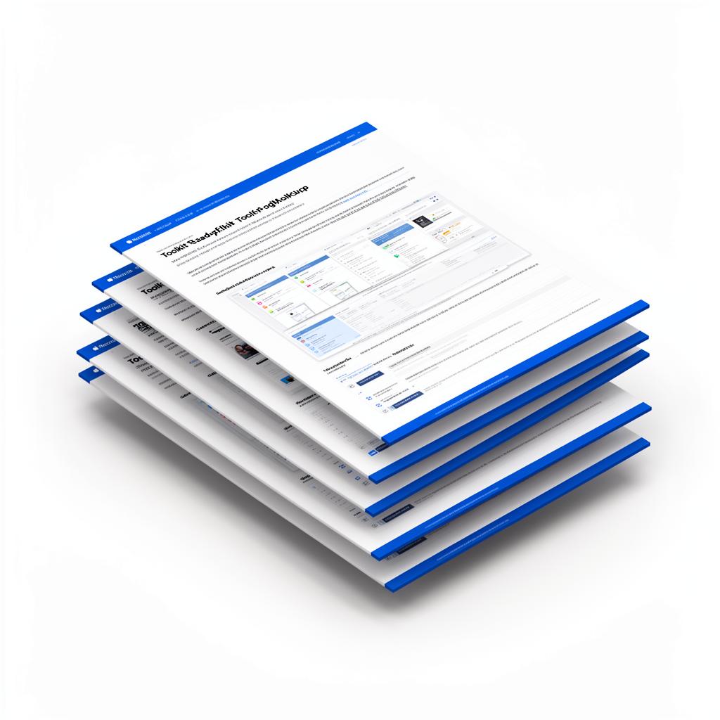 Stacked mockup of the five Website Growth Toolkit documents